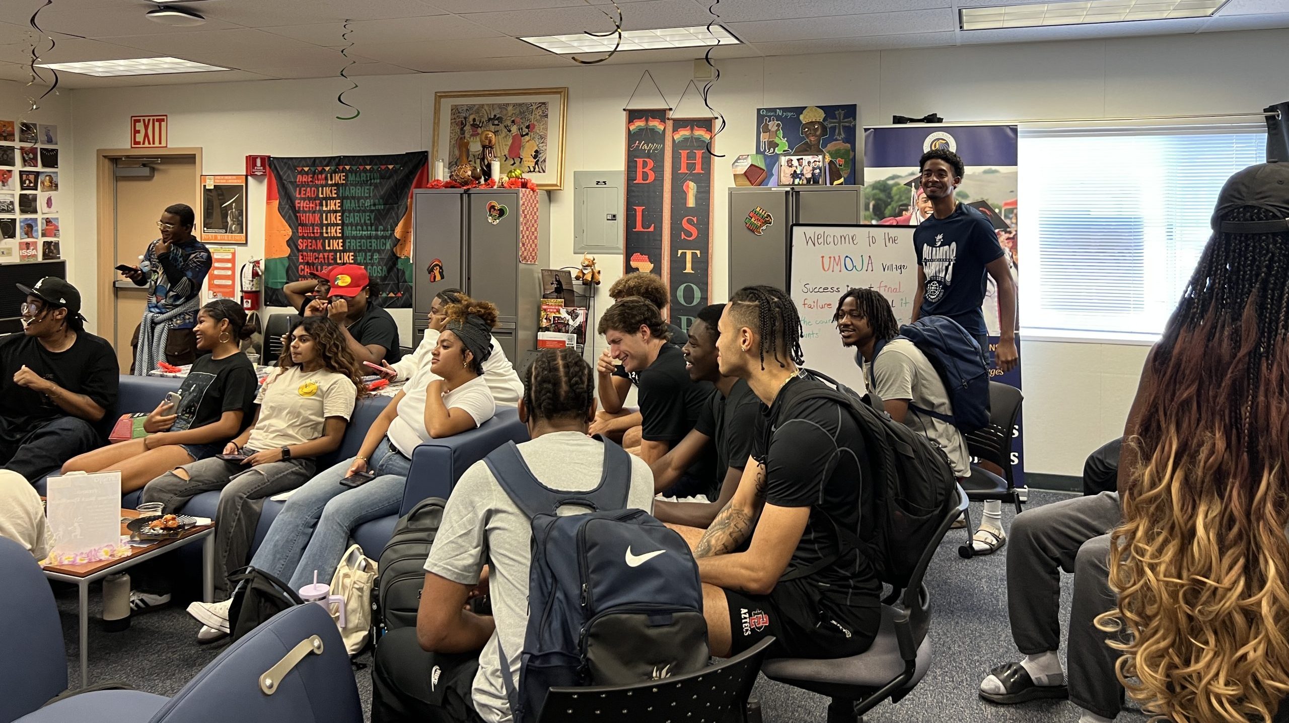 Umoja students gathering in the lounge